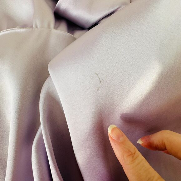 Nanushka Lilac Siwa Tech Satin Wrap Dress Asymmetrica V-Neck Concealed Snap S - Picture 9 of 16